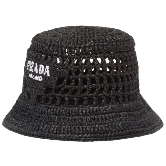 PRADA logo crochet bucket hat M - Picture 1 of 4